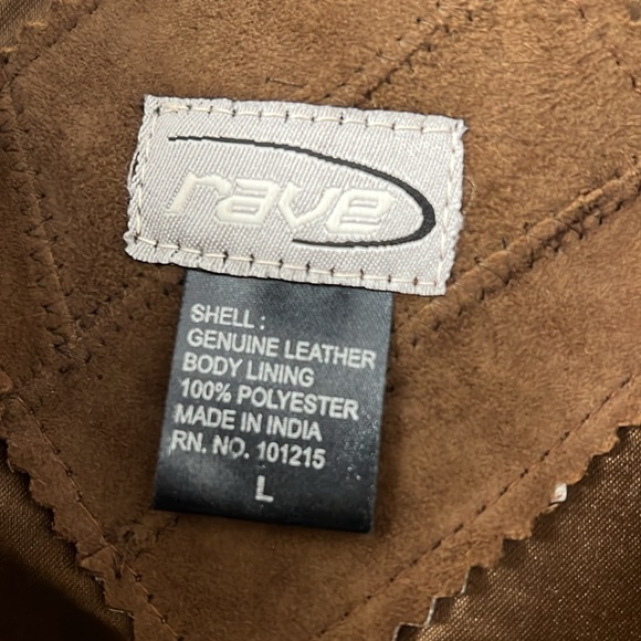 Vintage Rave Suede Jacket Silk lined Size L - Picture 2 of 4